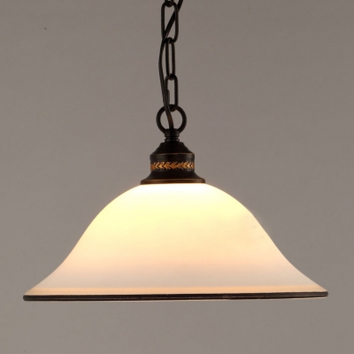 1 Light Down Lighting LED Pendant with White Frosted Glass