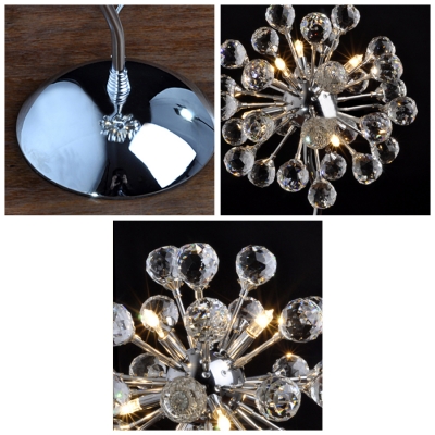 Chic Designer Style Gives Shimmering Look to Wonderful Metal Crystal Table Lamp