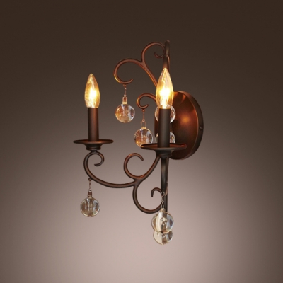 Classic Exquisite Strolling Wrought Iron Candelabra Style Wall Light Fixture