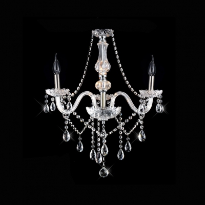 Clear Crystal Arms Dizzying Crystal Strands and Drops Mini Chandelier