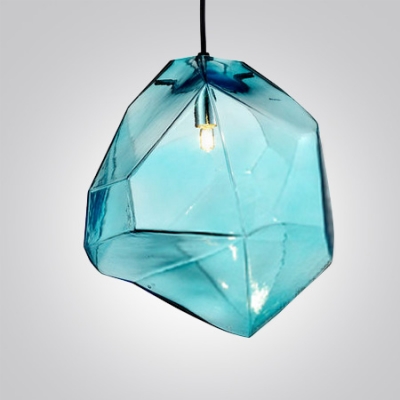 Crystal Ice Cube in Blue/Orange/Grey Novel Pendant Light