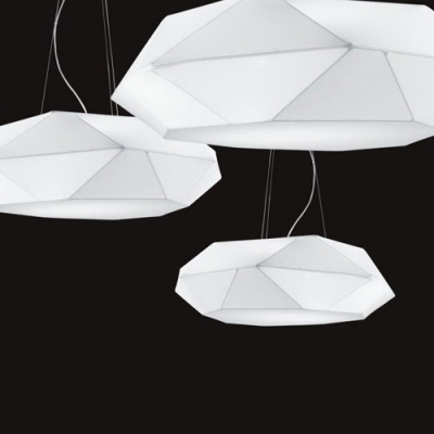 Designer Lighting Diamond Pendant Light In All White