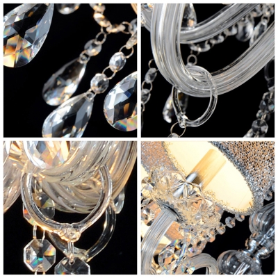 Exquisite 8-Light Plentiful Crystal Strands and Drops Waterfall Luxurious Chandelier Light