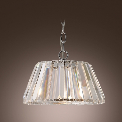 Glittering and Gorgeous Clear Crystal Prisms Drum Shaded Large Pendant Light