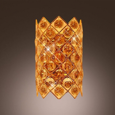 Gold Finish and Sparkling Crystal Wall Sconce Perfect for Dining Room or Plush Dressing Area
