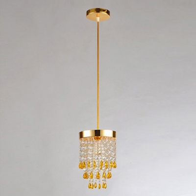 Golden Finished Majestic Crystal Beaded Strands Flush Mount Hanging Beautiful Yellow Crystal Drops