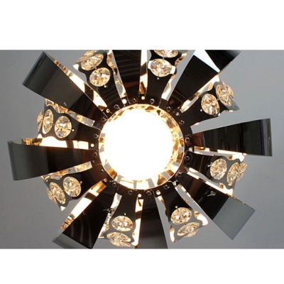 Intriguing Globe Shaped Glittering Crystal Accented Pendant Lighting