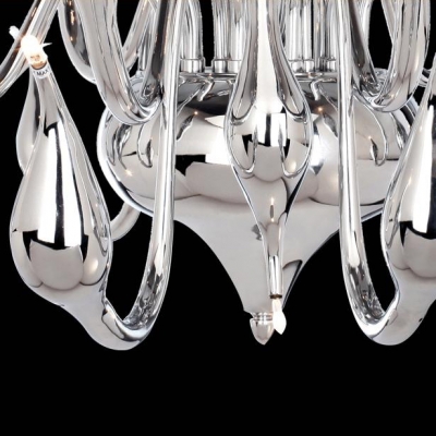 Large 24-light Modern LED Swan Designed Chrome Finished Chandelier