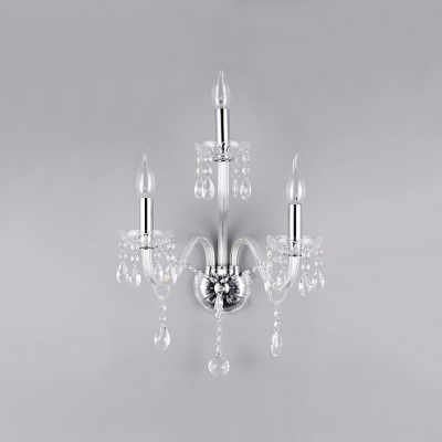 Magnificent All Clear Candelabra Style Wall Sconce with Beautiful Curving Arms