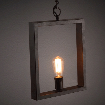 Industrial Style Small Edison Square 1 Light LED Pendant