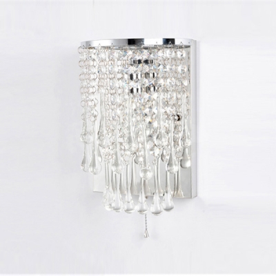 Polished Chrome Finished Frame Made Crystal Wall Sconce Welcomed Addition to Your Decor