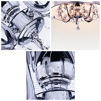 Sleek and Charming Stripe Shade 5-Light  Shinning Crystal Diamonds Large Pendant Chandelier