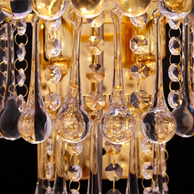 Splendid Wall Sconce Features Clear Crystal Balls and Graceful Scrolls