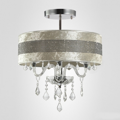 Stunning Plastic Crystal Embedded Shade Clear Crystal Droplets Chandelier Ceiling Light