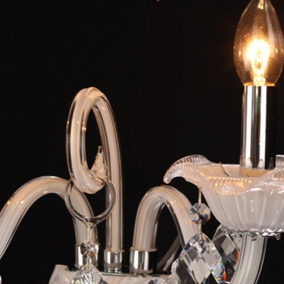 Two Candle-style Light  Wall Sconce Features Graceful Curving Crystal Arms