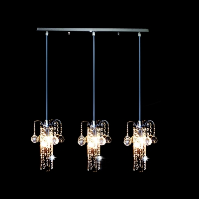 Warm Lighting Surrounded by Clear Crystal Add Charm to Sparkling Multi Light Pendant