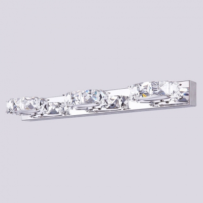 With Pure Sparkle and Graceful Modern Form Elegant Bath Light Brightens with Glittering Clear Crystal