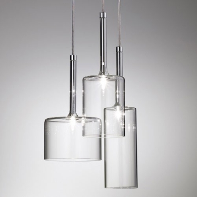 5.5”Wide Clear Glass Designer Suspensions in Chic and Modern Style