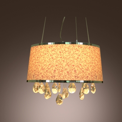 

Adorable Four-light Large Pendant Features Glamorous Pink Fabric Shade and Beautiful Crystal Droplets, HL296134