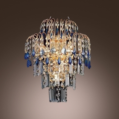 Charming Three Light Crystal Wall Sconce with Intricate Decorative Details