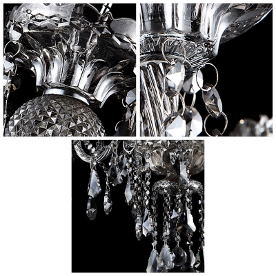 Classic Style Graceful Smoky Crystal Droplets Cascaded Chandelier