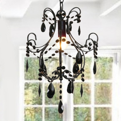 Delicate Crystals Paired with Black Finish Maks Swag Chandelier Chic Accent Piece for Entryway and More
