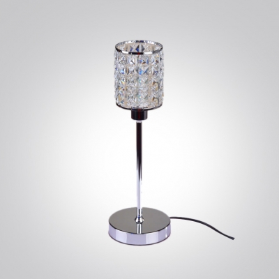 Distinctive Crystal Table Lamp Composed by Hand-cut Crystal Beads and Chrome Finish Base