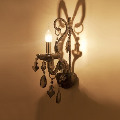 Distinguished Design Add Charm to Sparkling Single Light Crystal Wall Sconce