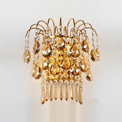 Graceful Scrolling add Charm to Gorgeous Clear Crystal Wall Sconce