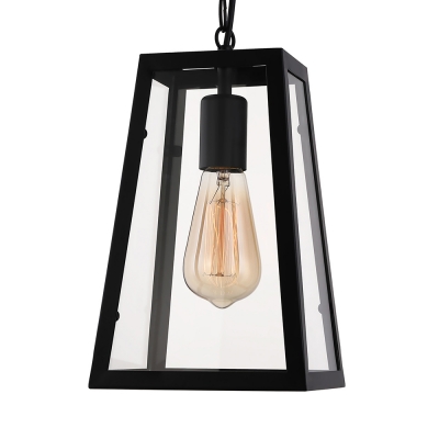Matte Black 1 Light LED Pendant with Empire Clear Glass Shade