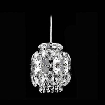 Modern and Bold Globe Shape Clear Crystal Strands and Beads Sparkling Mini Pendant Light