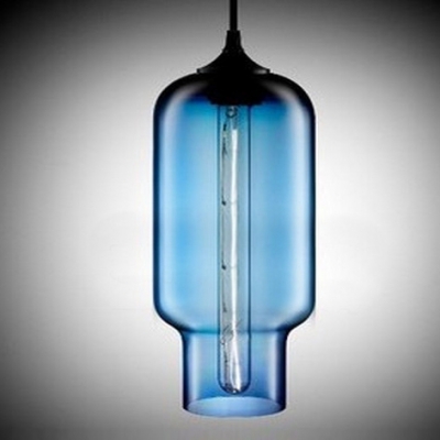 Open-Mouthed Colored Glass LOFT Industrial Mini Pendant