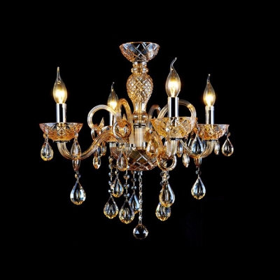 Slender Candelabra Lights Illuminate Contemporary Stunning Crystal Chandelier