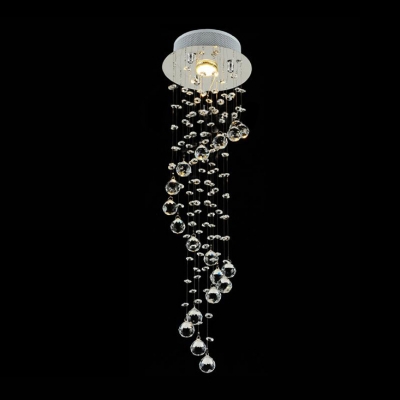 Swirling Crystal Beads and Balls Hanging Bold and Elegant Chandelier