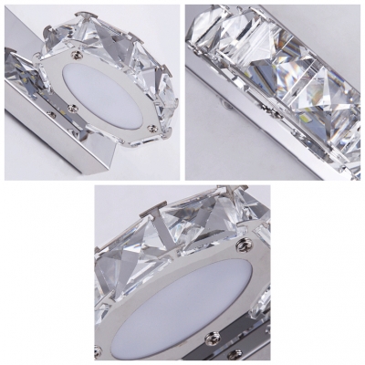 Transform Your Bath With Sparkling Three-light Wall Fixture Adorned with Crystral Beads