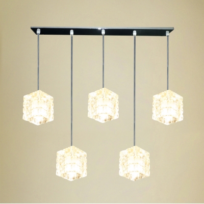 

21.5 Length Hi-low Five-light Shinning Crystal Shade Mulit-Light Ceiling Fixture for Bar, HL284939