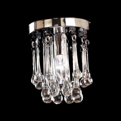 5.9"Wide Small Flush Mount Shine with Bright and Brilliant Crystal Teardrops
