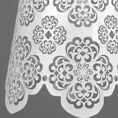 5.9”Wide White Craved Stainless Steel Floral Designer Pendant Light