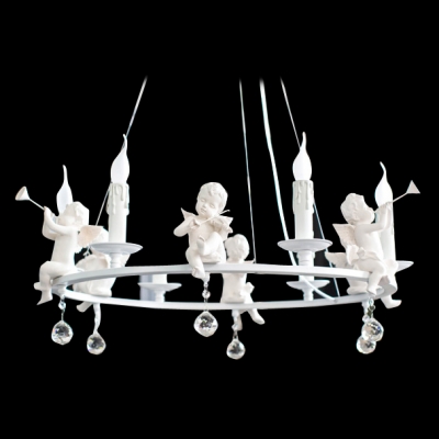 Amazing Resin Angles Accents Round Band Chandelier Light Chandelier Falling Bright Crystal Balls