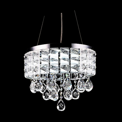 Brilliant and Shimmering Pendant Light Chandelier Adorned with Enchanting Crystal and Finished in Glistening Chrome