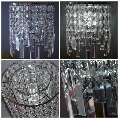 Clear Crystal Falls Becomes Main Focus of  Beautiful Table Lamp