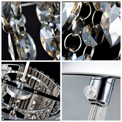 Delicate Polished Chrome Finish Frame and Beautiful Crystal Detailing Add Charm to Delightful Multi-Light Pendant
