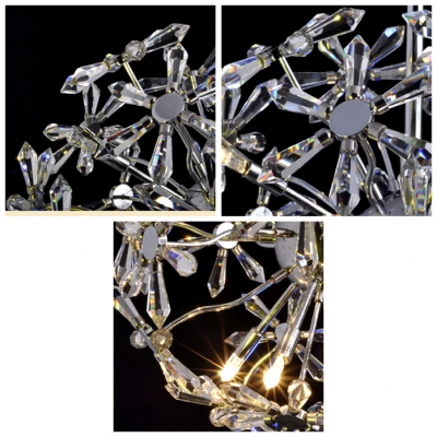 Futuristic Large Modern Chandelier with Beautiful Crystal Sunflower Cluster Design Makes Stunning Style Statement