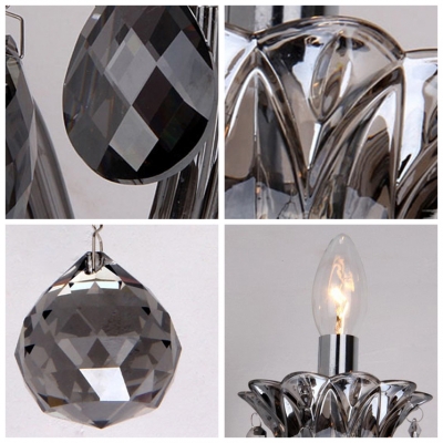 Graceful Curving Arms and Single Candle-style Light Formed Impressive Crystal Wall Sconce