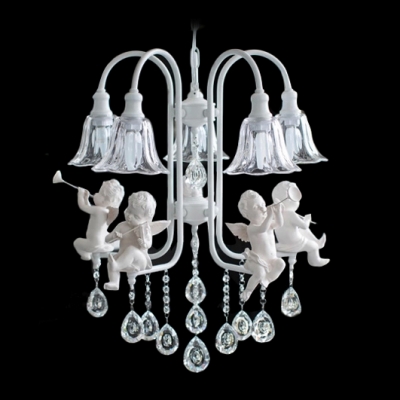 Hand Cut Sparkling Clear Rock Crystal Droplets Angle Design Romantic and Delicate Chandelier