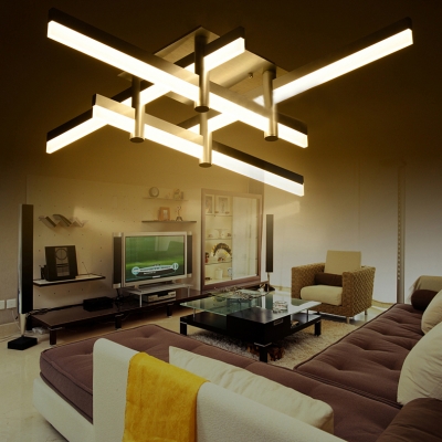 Large LED Bar Close To Ceiling Light Modern Cool Lighted