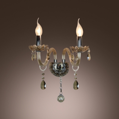 Sparkling Design Exhibits Unique Style and Elegant Presence to Crystal Wall Light Fixture