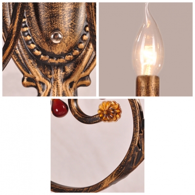 Traditional Wrought Iron Wall Sconce Featured Delicate Scuplture and Strolling Arm