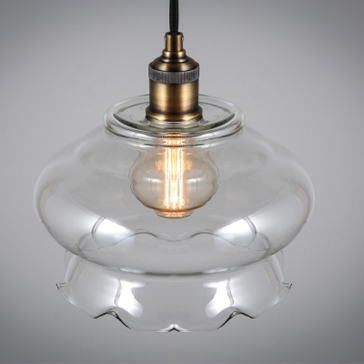 Blooming Flower Industrial  LOFT Clear Glass Pendant Light