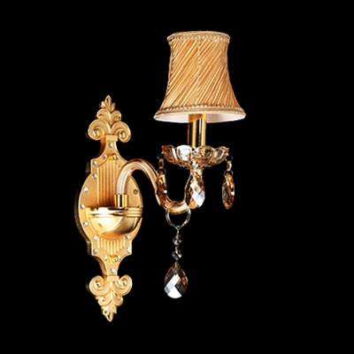 Compelling European Style Wall Light Fixture Completed with Decorative Brass Finish and Graceful Scrolling Arms